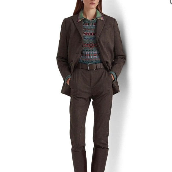 Lauren Brown Herringbone Blazer - Picture 3 of 3
